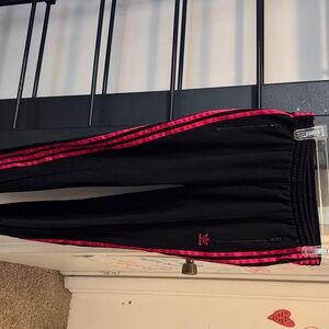 Adidas Women's Black Joggers with Pink Accents